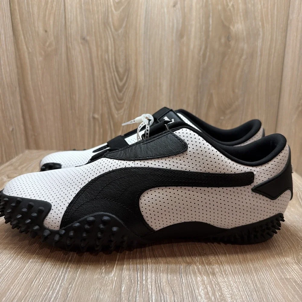 Puma Mostro Perforated Leather Pack Men's White Black Size 10.5 397331-01